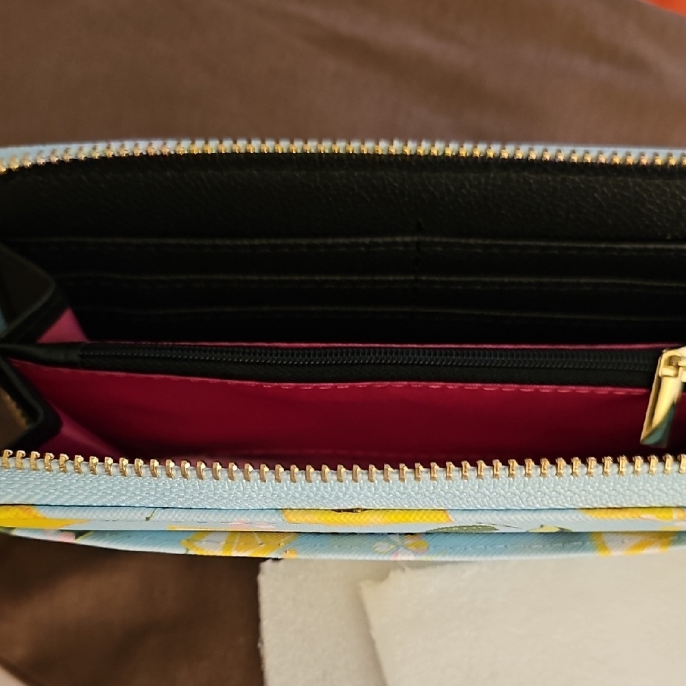 Trina Turk Lemon Print Blue and Yellow Zip Around Wallet 🍋 - Picture 7 of 11